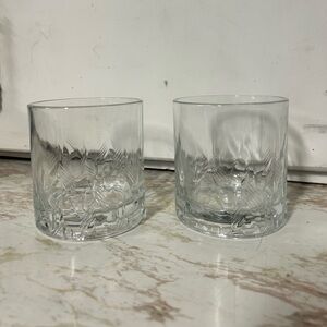 Grey Goose Vodka Lowball Rock Glasses Set of 2 Cut Glass Double Bottom